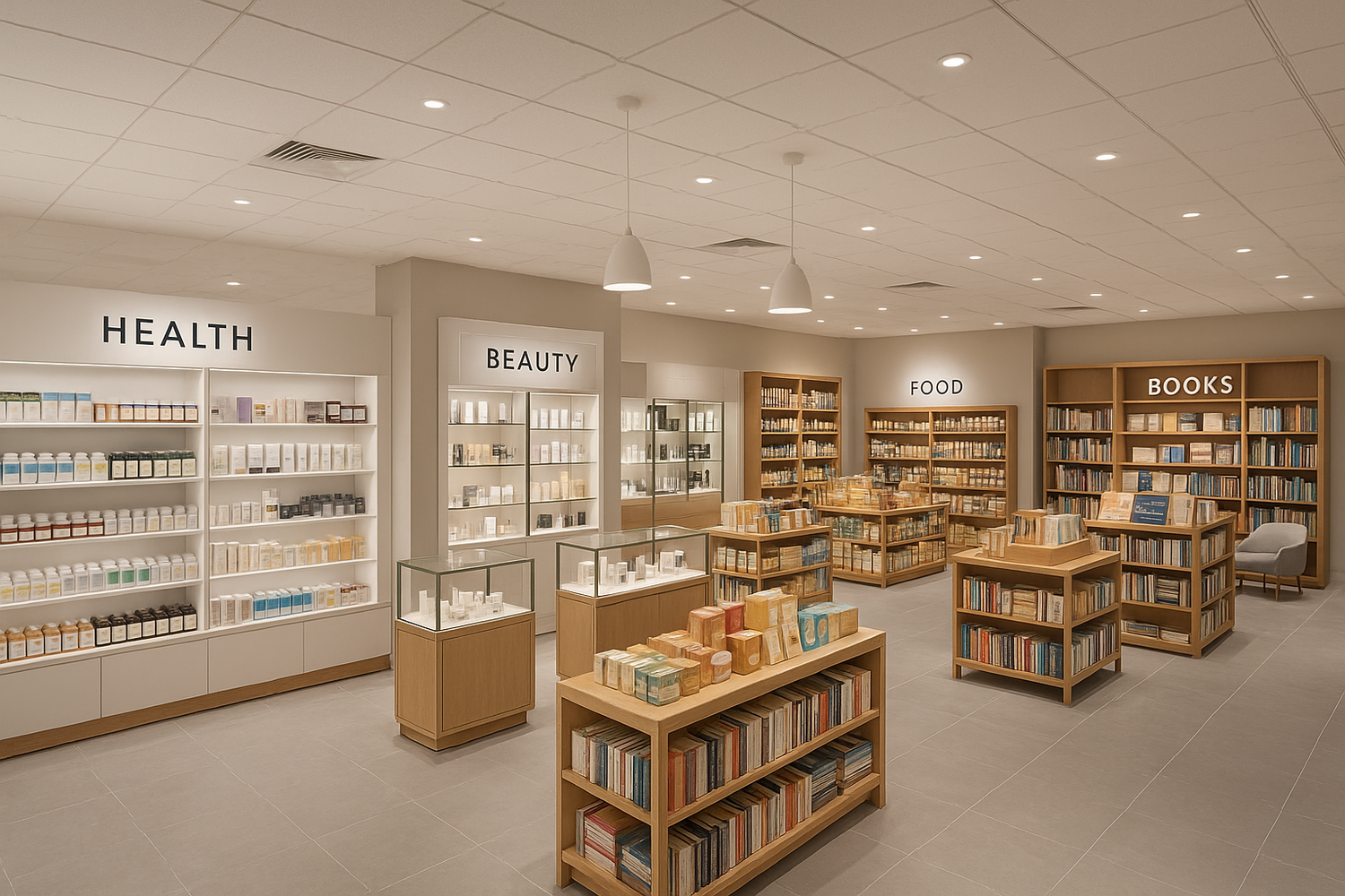 Beauty, Health, Food & Books Department