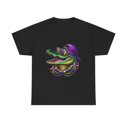 Mardi Gras New Orleans Alligator Graphic T-Shirt, New Orleans Fans, Swamp, Bayou