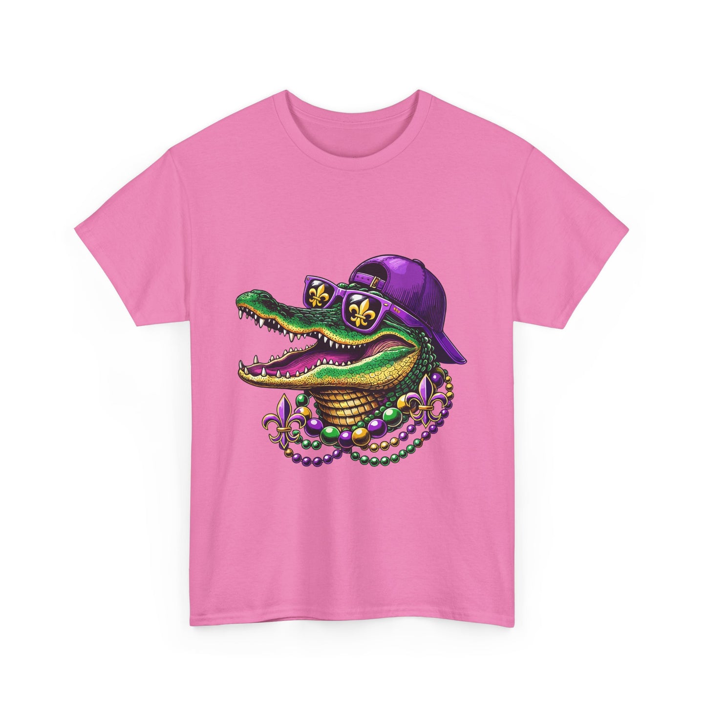 Mardi Gras New Orleans Alligator Graphic T-Shirt, New Orleans Fans, Swamp, Bayou