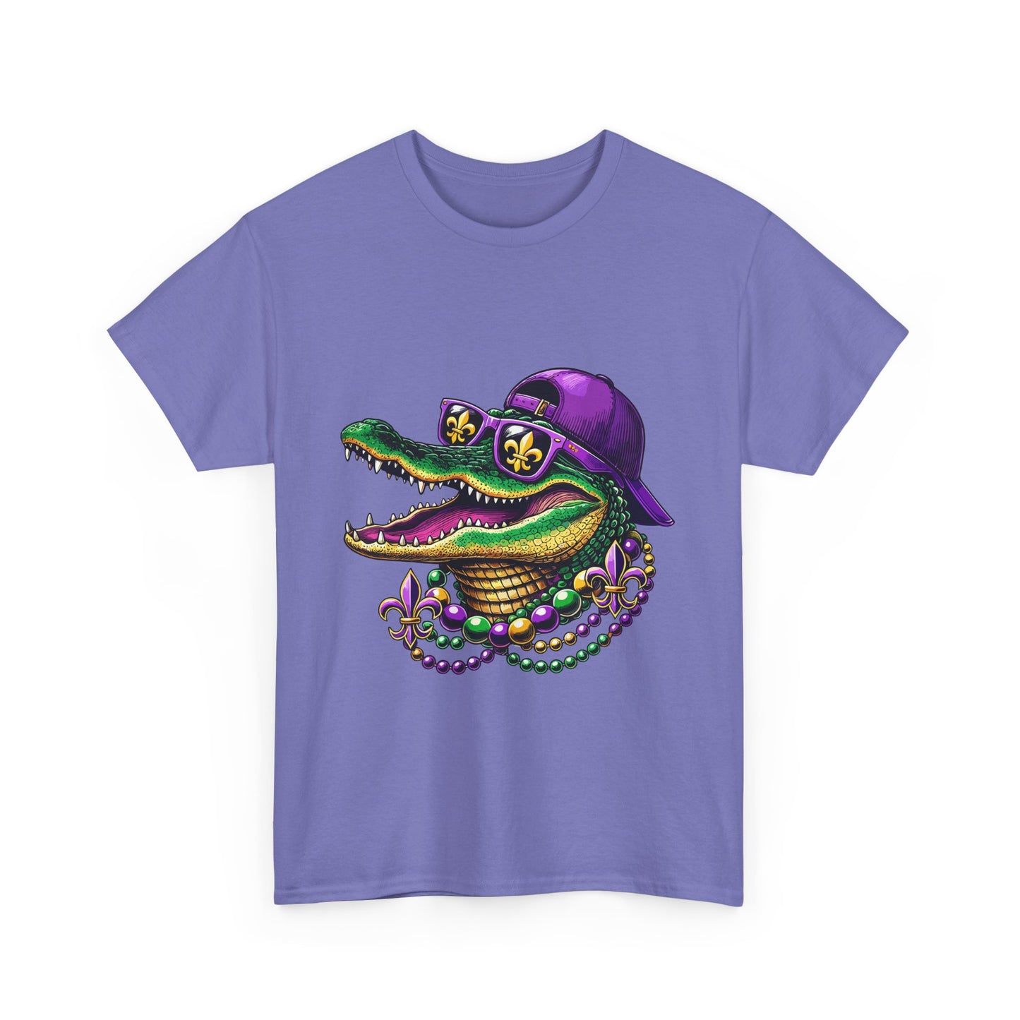 Mardi Gras New Orleans Alligator Graphic T-Shirt, New Orleans Fans, Swamp, Bayou