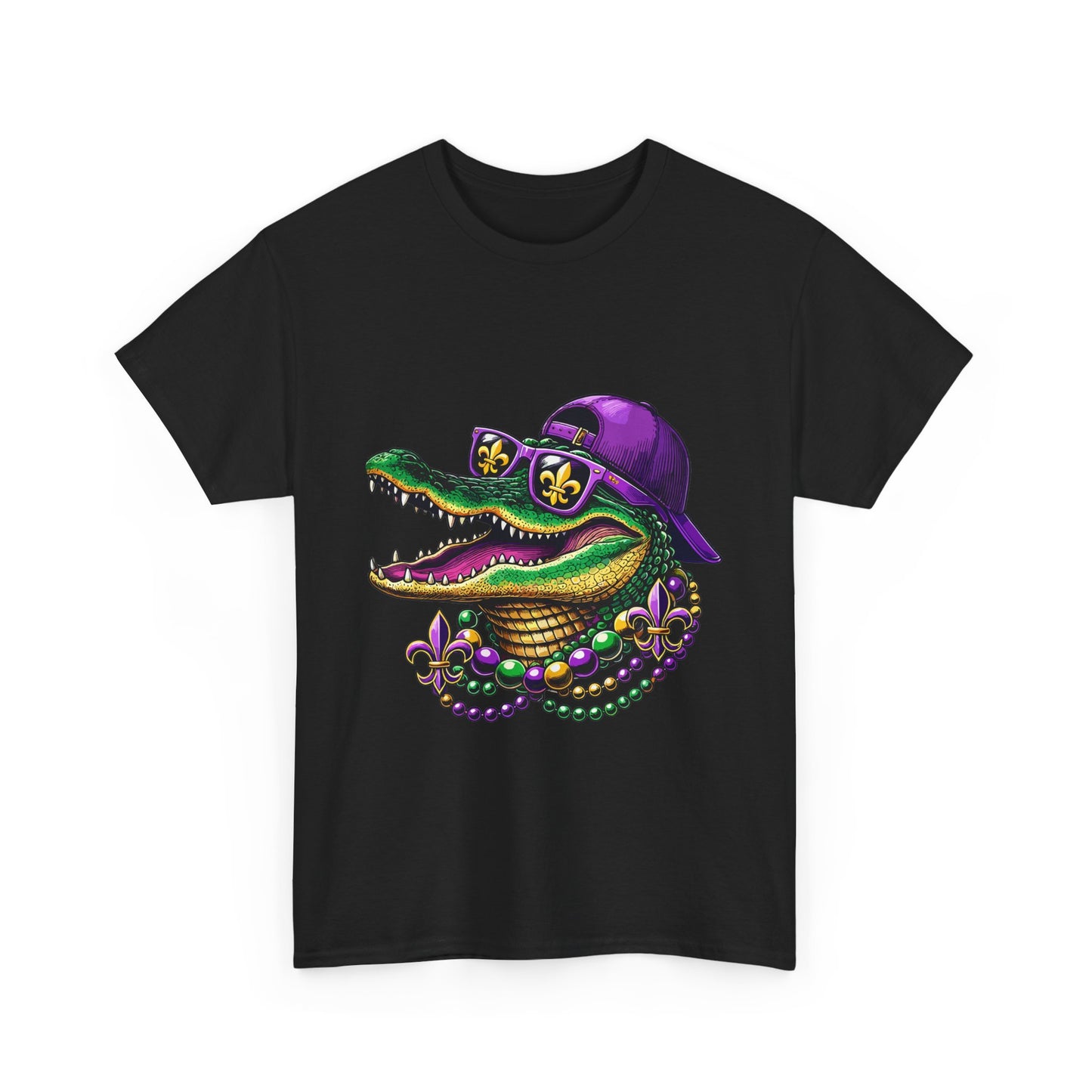 Mardi Gras New Orleans Alligator Graphic T-Shirt, New Orleans Fans, Swamp, Bayou