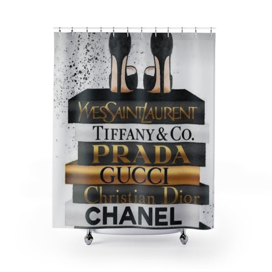 Red Bottom Designer Shower Curtain