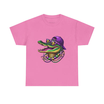 Mardi Gras New Orleans Alligator Graphic T-Shirt, New Orleans Fans, Swamp, Bayou