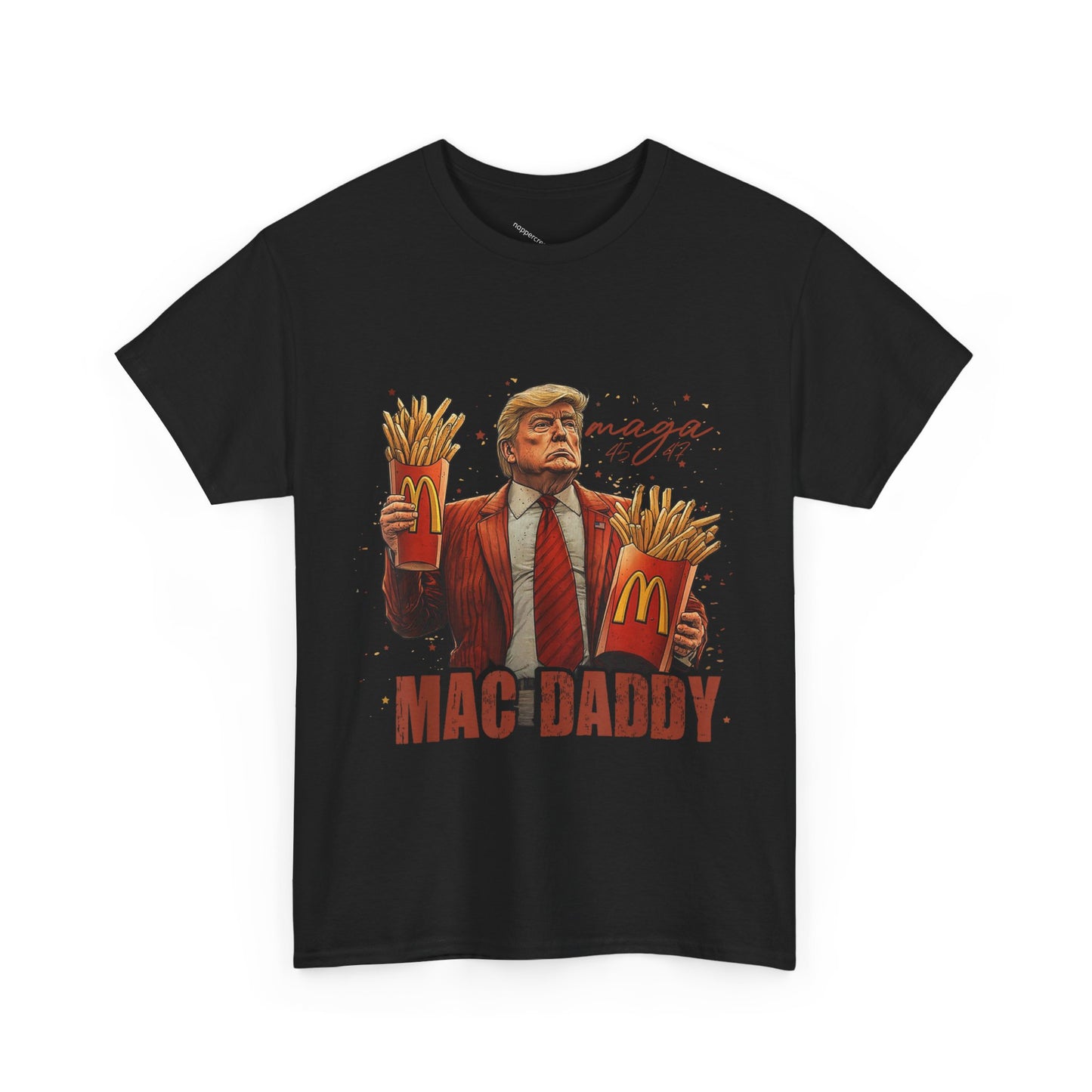 Political Graphic T-Shirt, Donald Trump, Mac Daddy President Trump, McDonald's