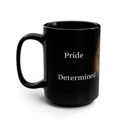 Lion Inspirational Motivational Black Mug, 15oz