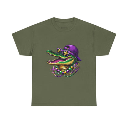 Mardi Gras New Orleans Alligator Graphic T-Shirt, New Orleans Fans, Swamp, Bayou