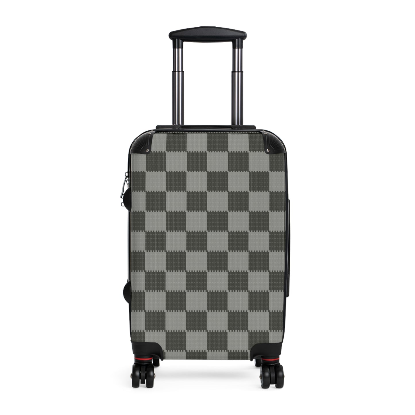 Gray Patchwork Suitcase, Stylish Expandable Luggage,  Fashionable Carry-On