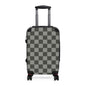Gray Patchwork Suitcase, Stylish Expandable Luggage,  Fashionable Carry-On