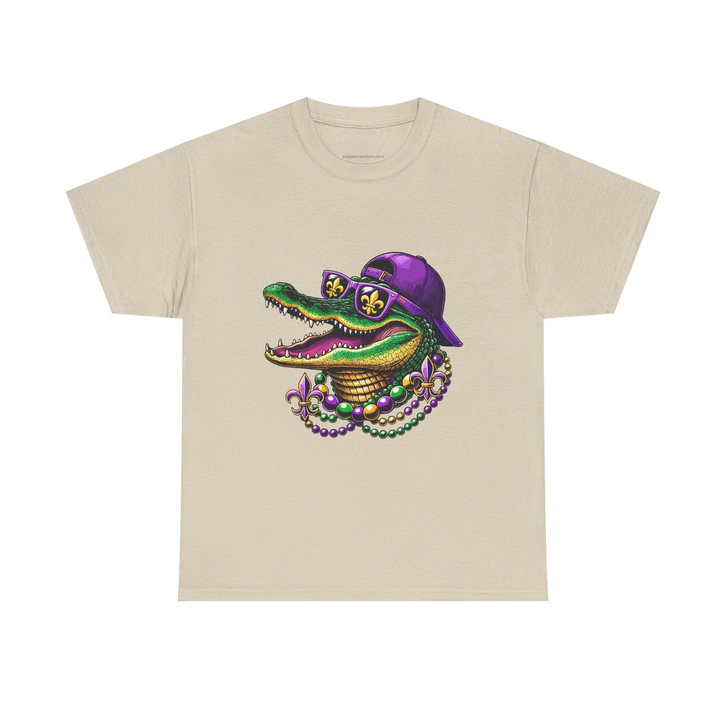 Mardi Gras New Orleans Alligator Graphic T-Shirt, New Orleans Fans, Swamp, Bayou