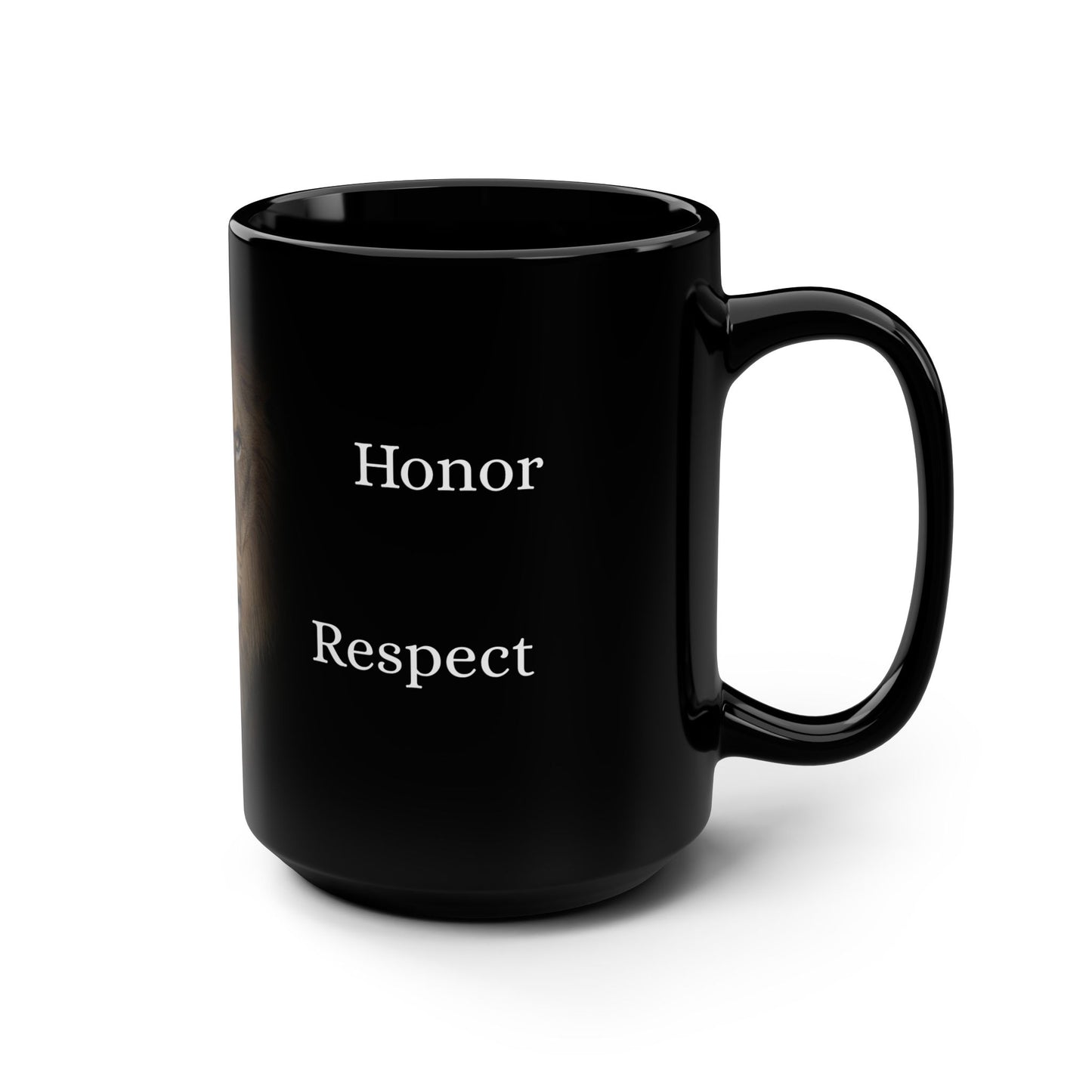 Lion Inspirational Motivational Black Mug, 15oz