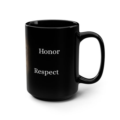 Lion Inspirational Motivational Black Mug, 15oz