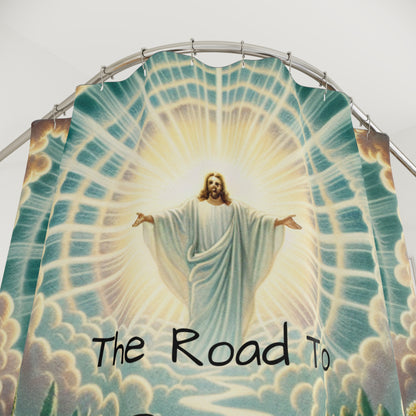 Religious Shower Curtain, Prayer Theme Bathroom Décor, and Backdrop