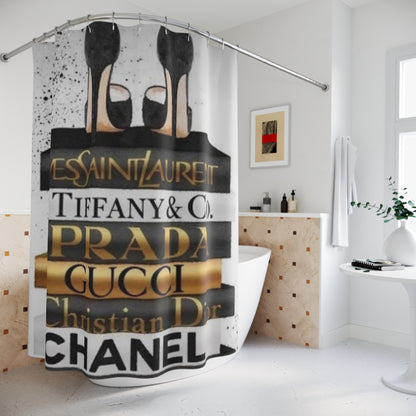 Red Bottom Designer Shower Curtain